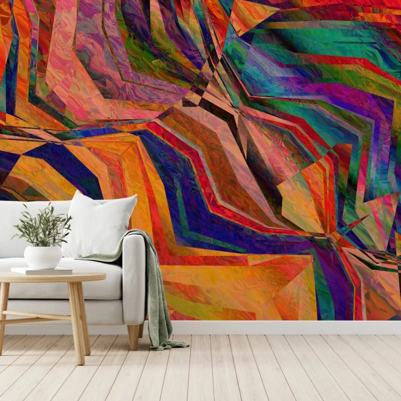 Carta da parati esplosione geometrica di colori