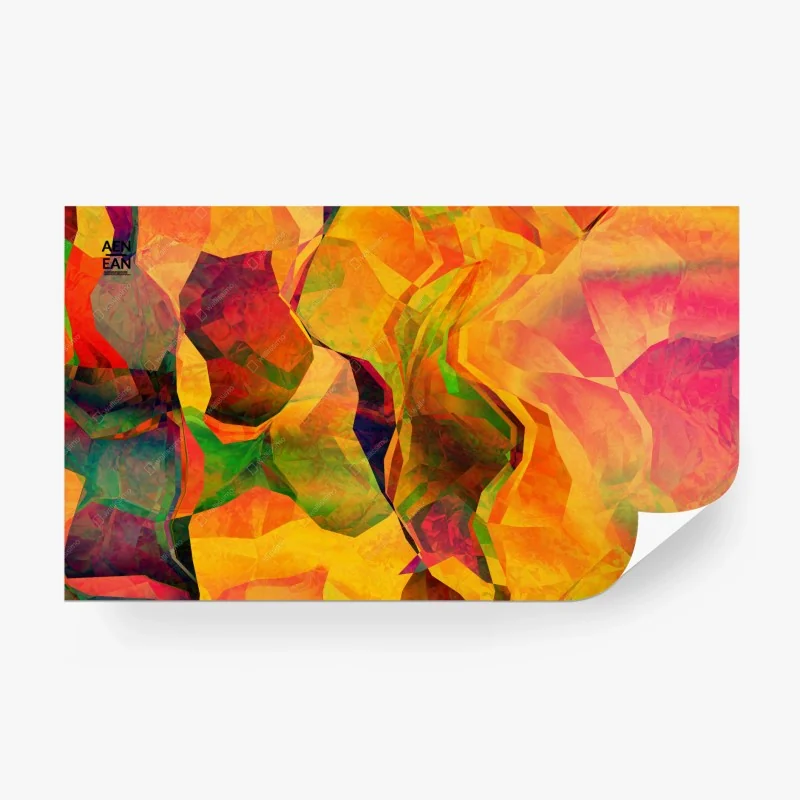 Carta da parati mosaico astratto dai toni caldi