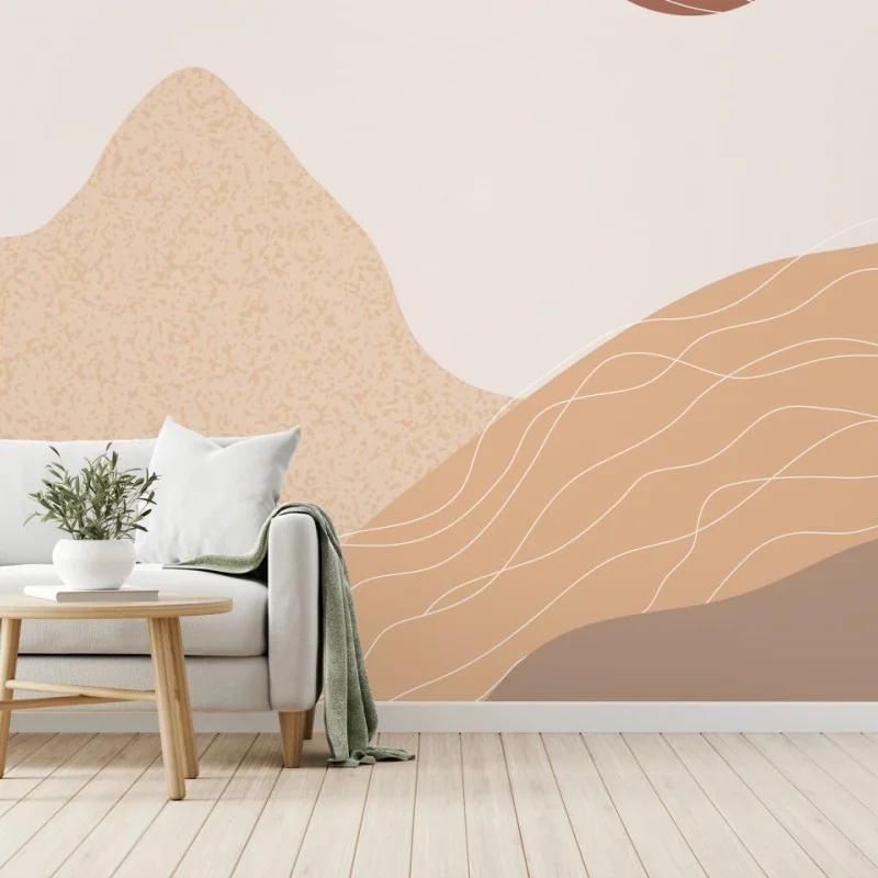 Carta da parati paesaggio astratto in toni terra