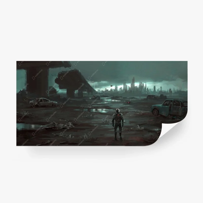 Carta da parati ritorno degli umani sulla terra distrutta