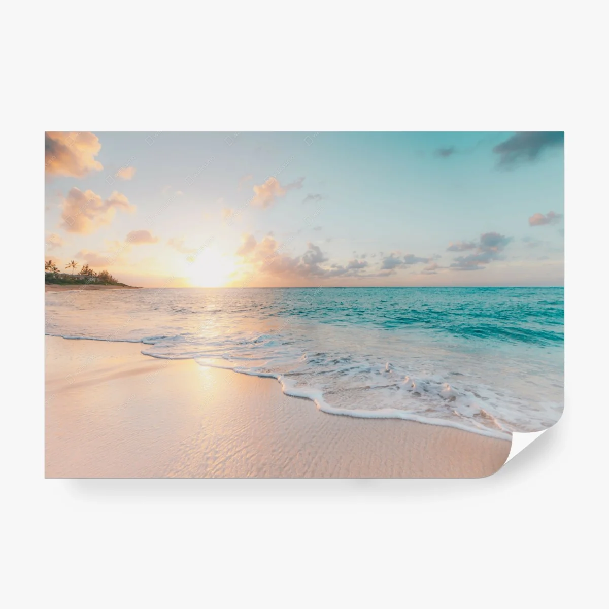 Carta da parati tramonto dorato sulla spiaggia tropicale • Wallissimo® Carta da parati tramonto dorato sulla spiaggia tropicale • Wallissimo®