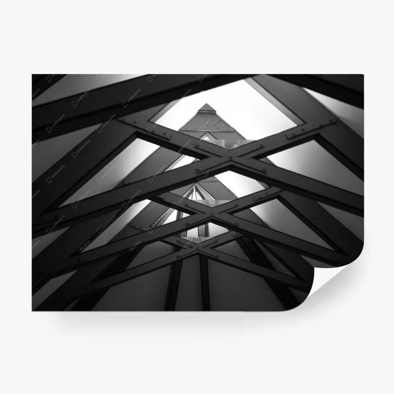 Carta da parati geometrie d'acciaio in prospettiva