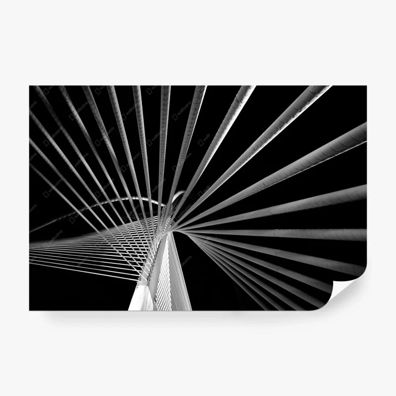 Carta da parati linee geometriche del ponte in bianco e nero