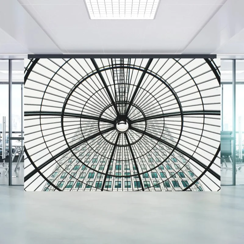 Carta da parati cupola geometrica sul grattacielo