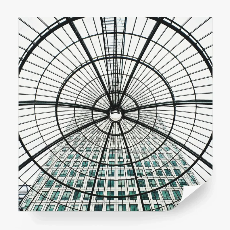 Carta da parati cupola geometrica sul grattacielo