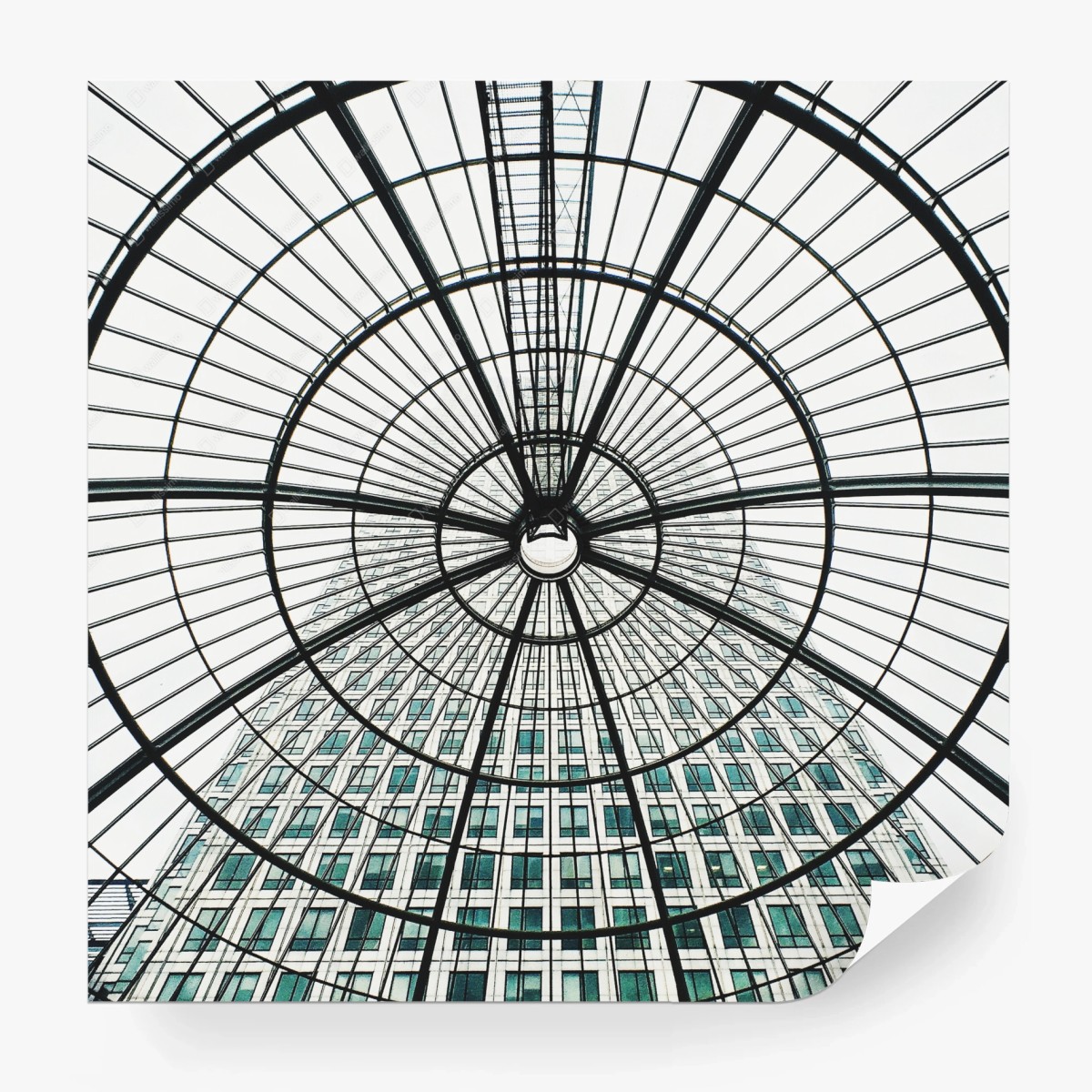 Carta da parati cupola geometrica sul grattacielo • Wallissimo®