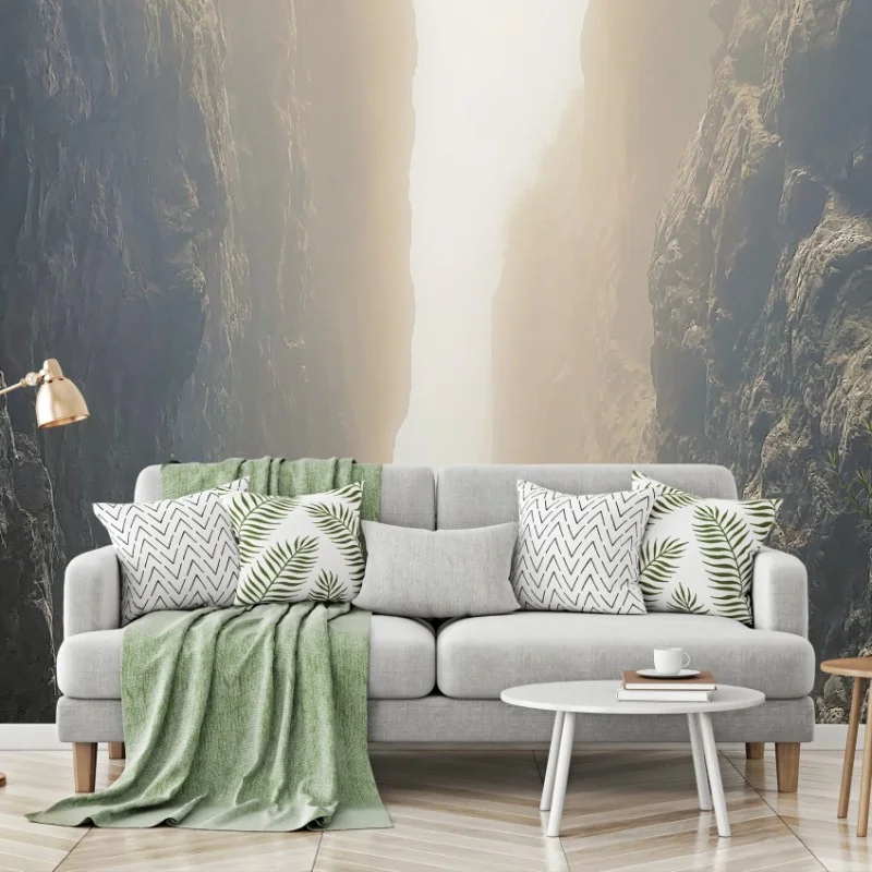 Carta da parati passaggio di luce nella gola rocciosa