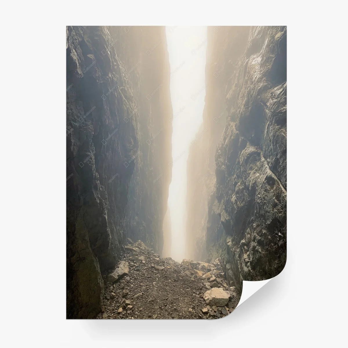 Carta da parati passaggio di luce nella gola rocciosa • Wallissimo®