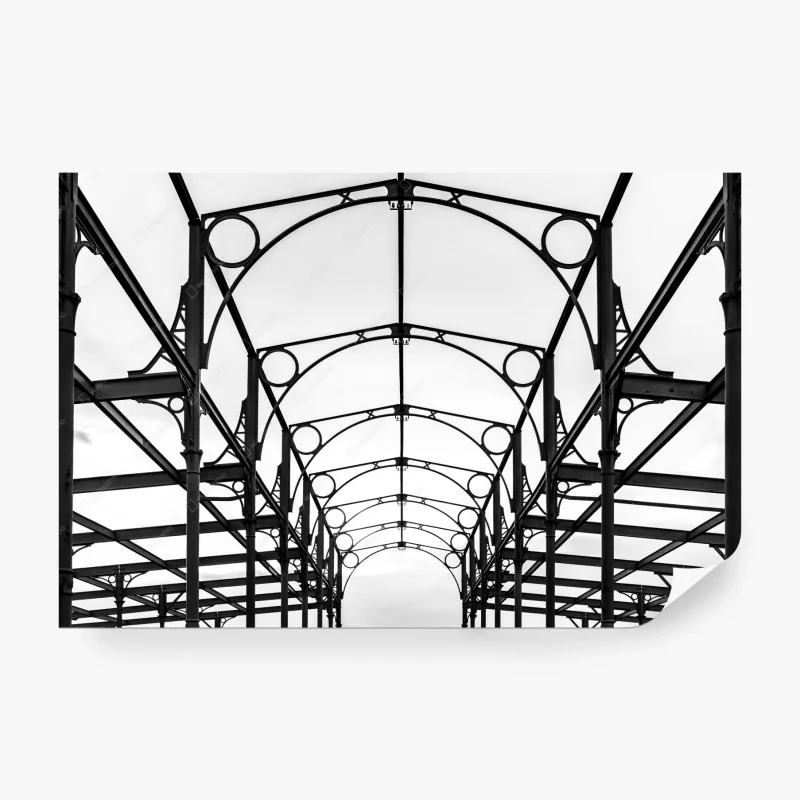 Carta da parati volte metalliche in bianco e nero