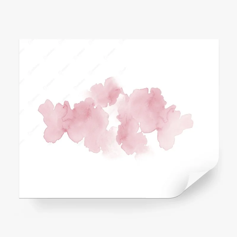 Carta da parati soffio floreale rosa acquerello