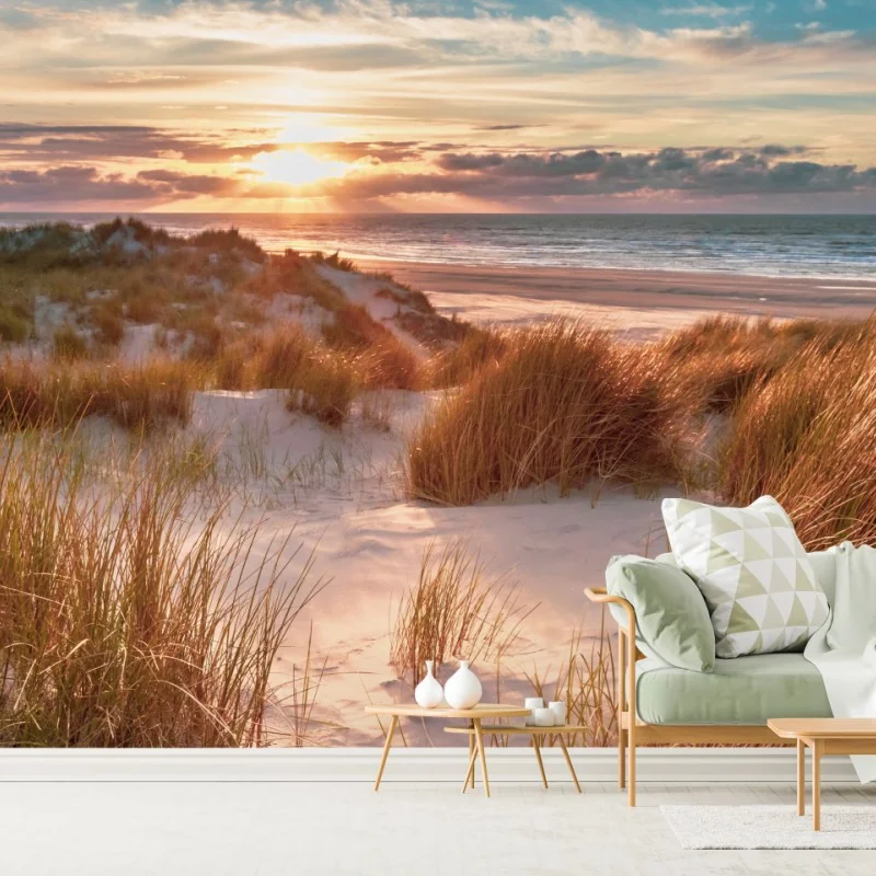 Carta da parati tramonto sulle dune di Ameland