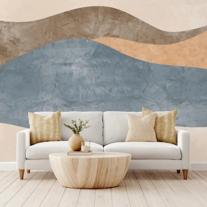 Carta da parati paesaggi ondulati in toni naturali