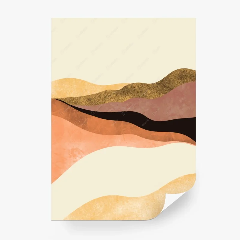 Carta da parati paesaggio ondulato in toni terra