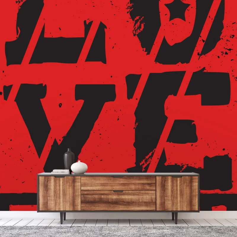 Carta da parati love rock in stile grunge