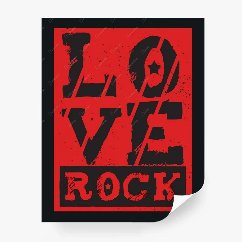 Carta da parati love rock in stile grunge