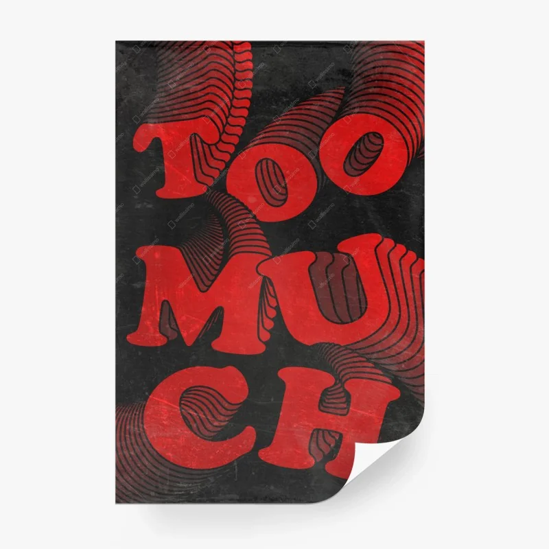 Carta da parati lettering rosso tridimensionale su sfondo nero