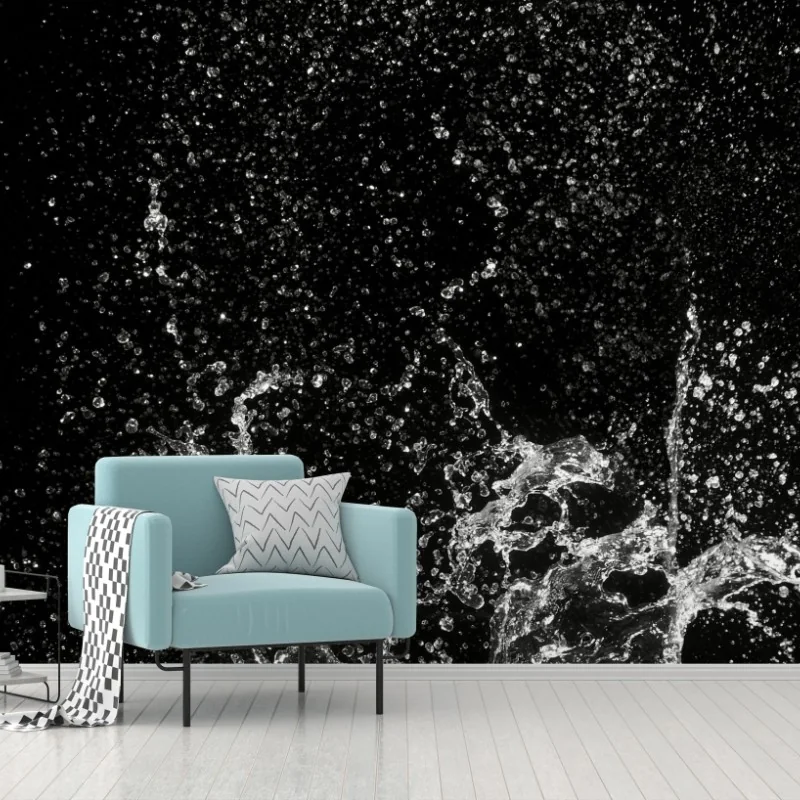 Carta da parati esplosione di spruzzi in bianco e nero