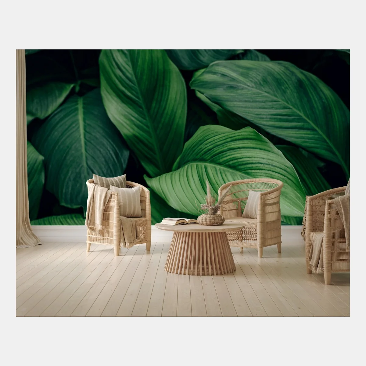 Carta da parati motivo di foglie tropicali verdi • Wallissimo® Carta da parati motivo di foglie tropicali verdi • Wallissimo®