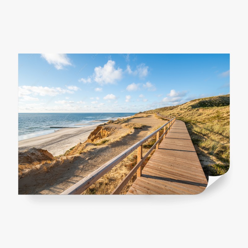 Carta da parati passerella verso il mare tra dune e orizzonte