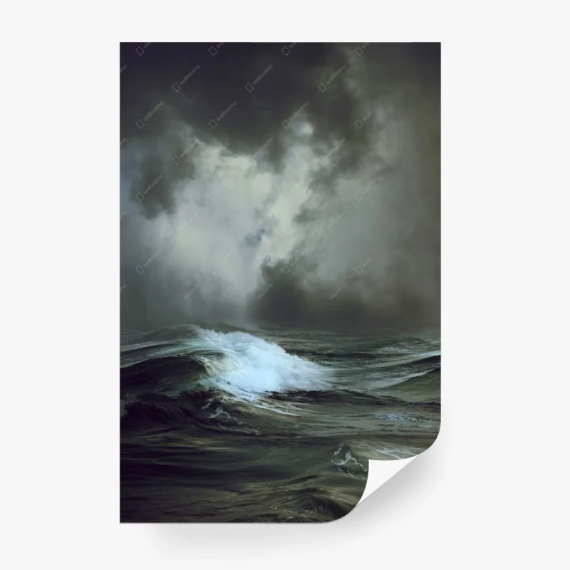 Carta da parati tempesta sul mare: onde drammatiche