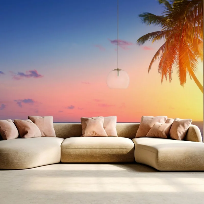 Carta da parati alba tropicale sull'isola paradisiaca