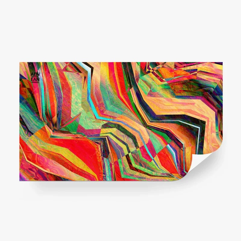 Carta da parati motivo astratto colorato a geometrie dinamiche