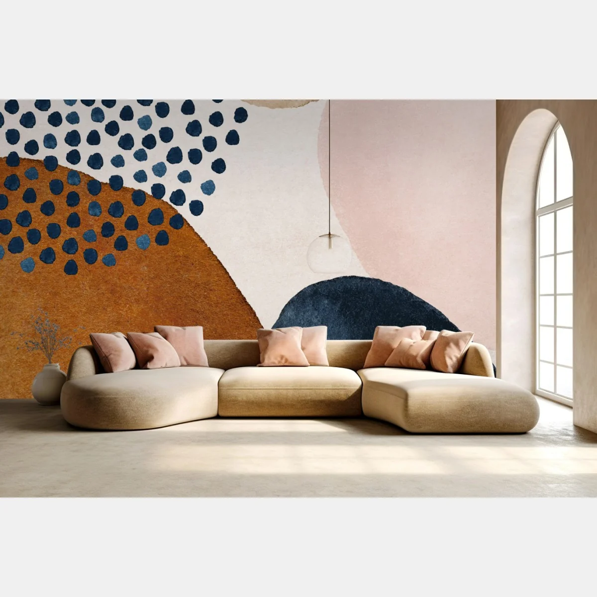 Carta da parati composizione organica acquerellata • Wallissimo® Carta da parati composizione organica acquerellata • Wallissimo®