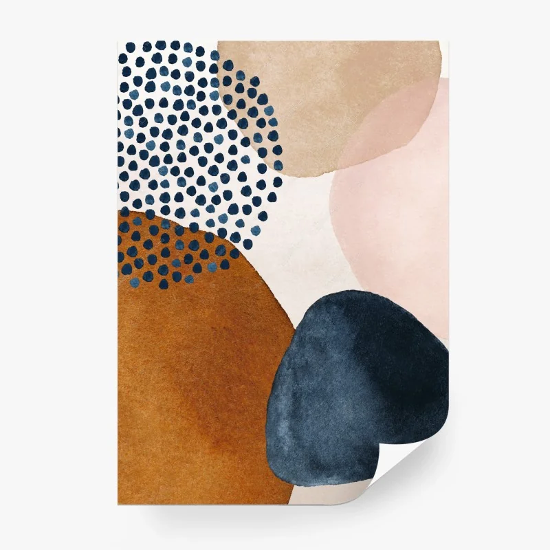 Carta da parati composizione organica acquerellata