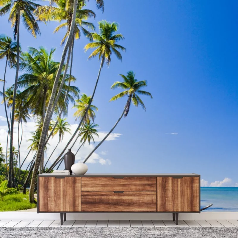 Carta da parati oasi tropicale sulla spiaggia