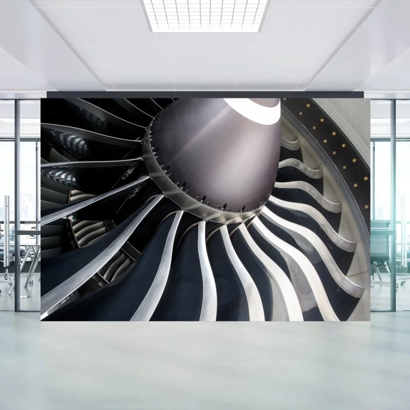 Carta da parati potenza e precisione: dettaglio di motore a reazione