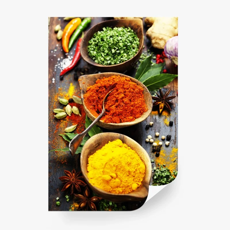 Carta da parati esplosione di spezie e colori per la cucina