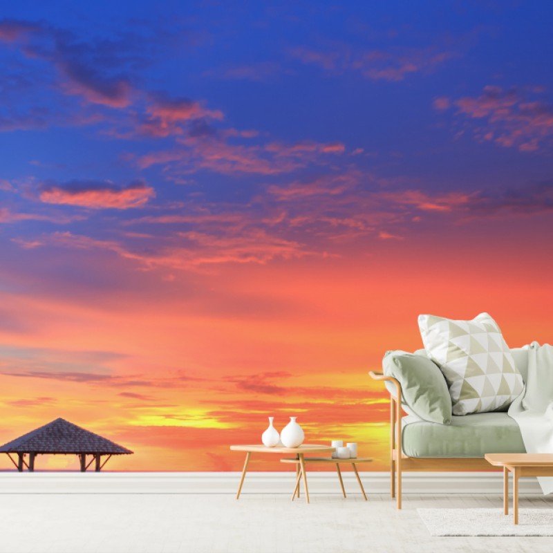 Carta da parati molo al tramonto sul mare