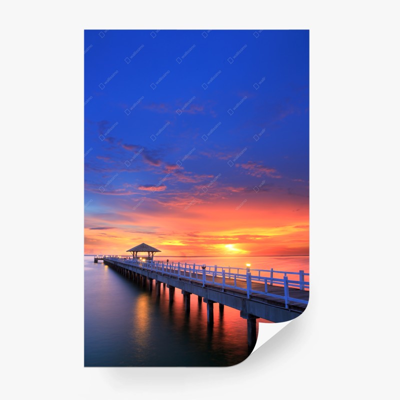 Carta da parati molo al tramonto sul mare