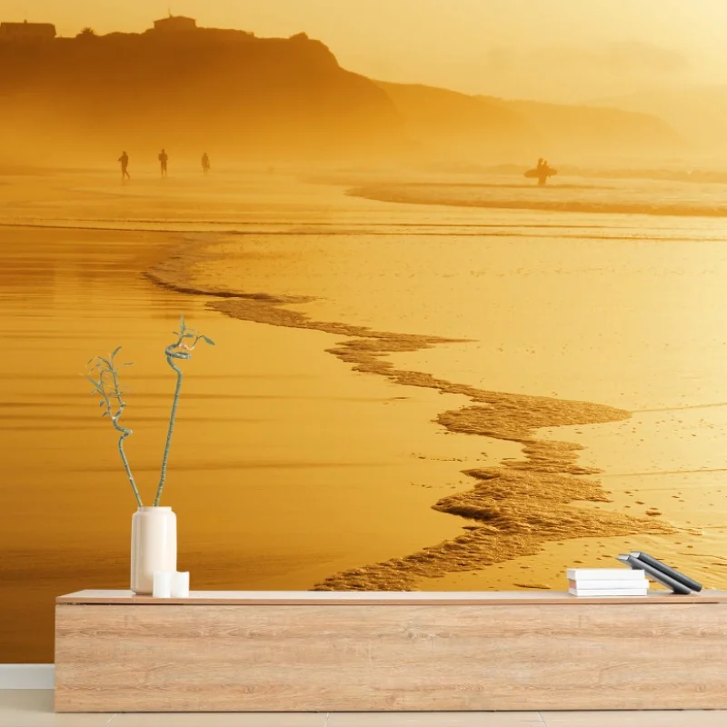 Carta da parati tramonto dorato a Sopelana