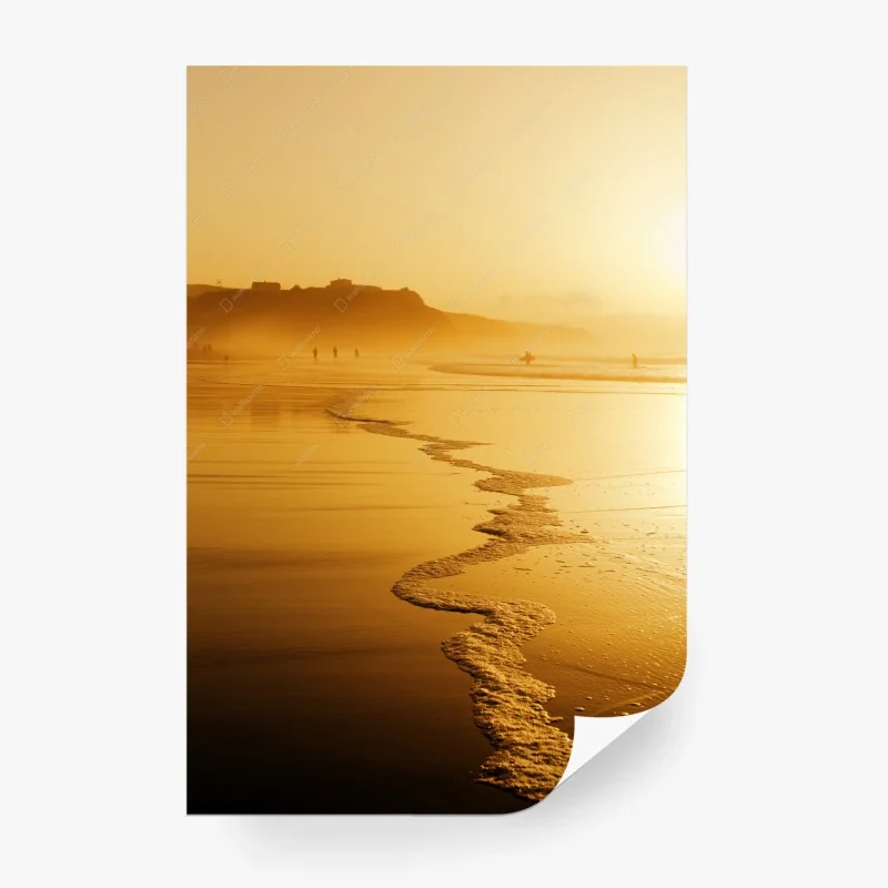 Carta da parati tramonto dorato a Sopelana