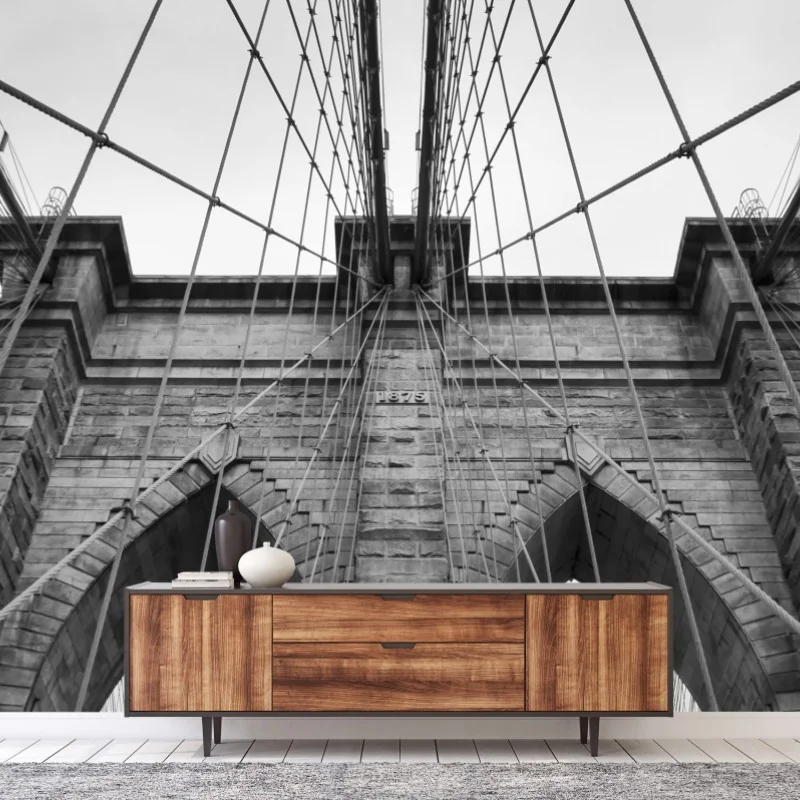 Carta da parati architettura sospesa: ponte iconico di Brooklyn