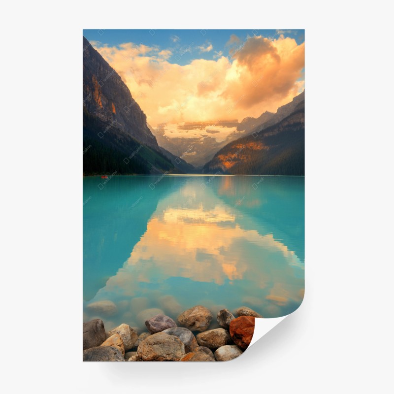 Carta da parati alba dorata a Lake Louise