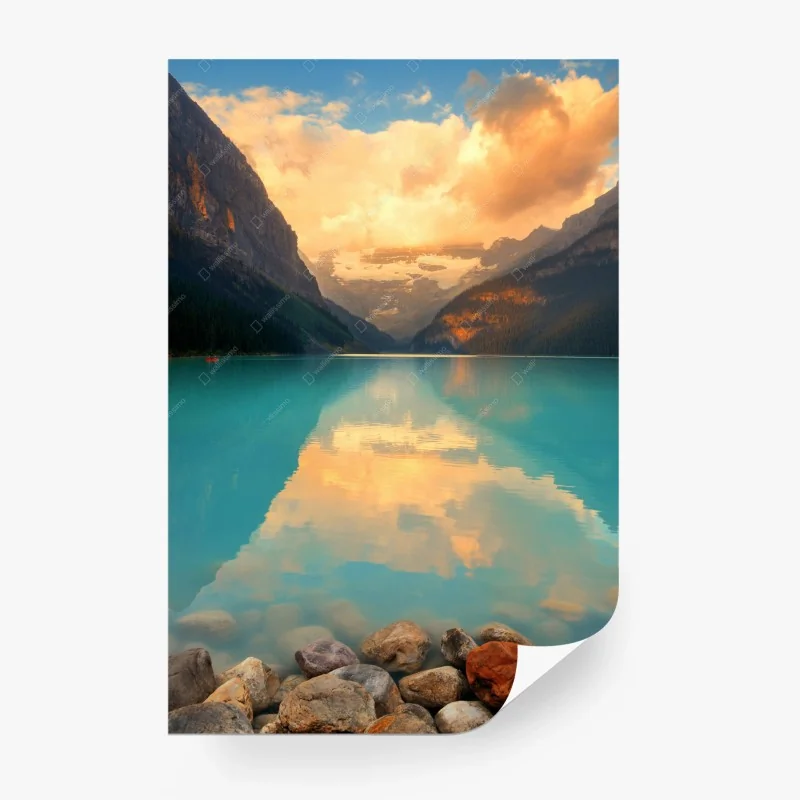 Carta da parati alba dorata a Lake Louise