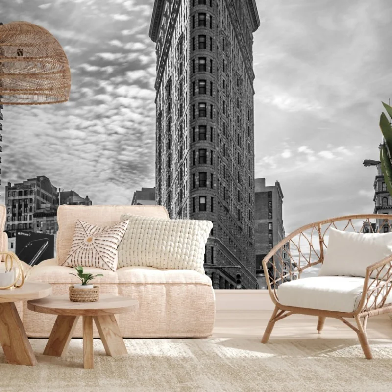 Carta da parati prospettiva verticale del Flatiron a New York
