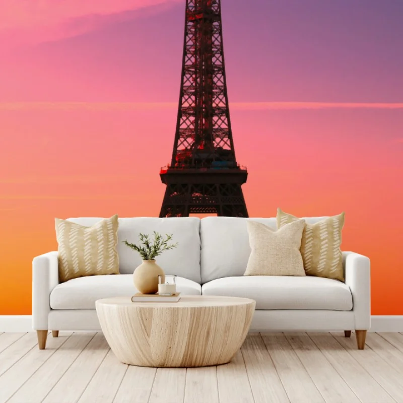 Carta da parati tramonto sulla Torre Eiffel a Parigi