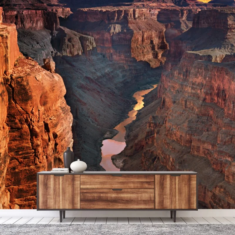 Carta da parati panorama mozzafiato del Grand Canyon al tramonto