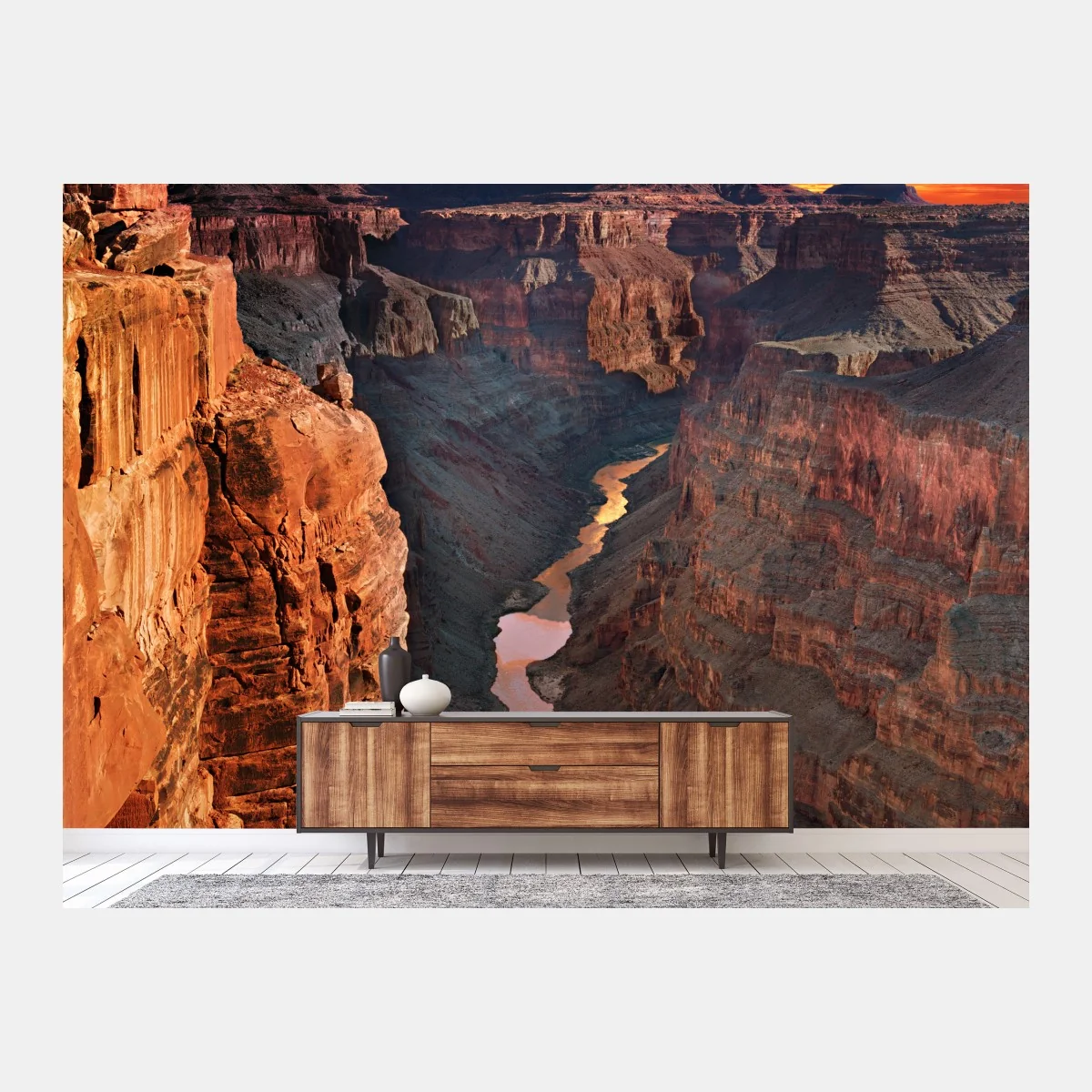 Carta da parati panorama mozzafiato del Grand Canyon al tramonto • Wallissimo® Carta da parati panorama mozzafiato del Grand Canyon al tramonto • Wallissimo®