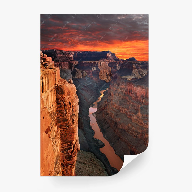 Carta da parati panorama mozzafiato del Grand Canyon al tramonto