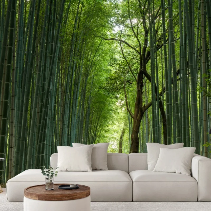 Carta da parati sentiero nella foresta di bambù