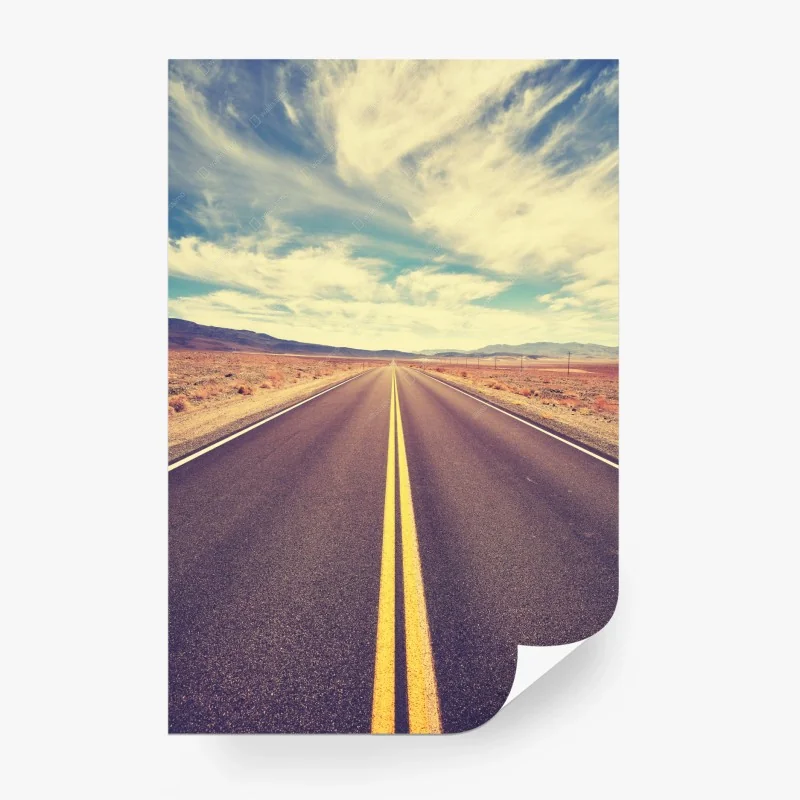 Carta da parati strada infinita nel deserto della Valle della Morte, California