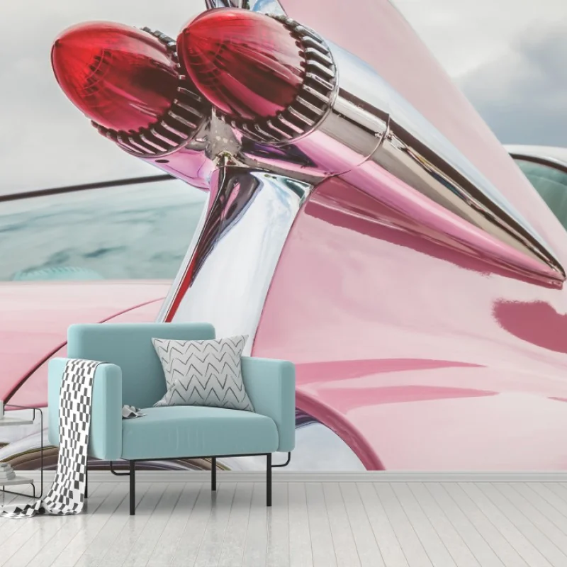 Carta da parati eleganza retrò: coda a pinna di auto d'epoca