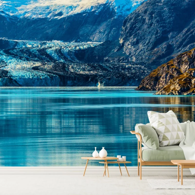 Carta da parati riflessi delle montagne innevate