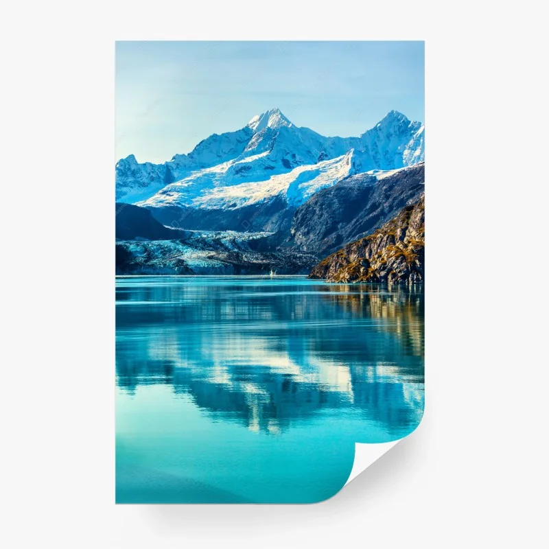 Carta da parati riflessi delle montagne innevate