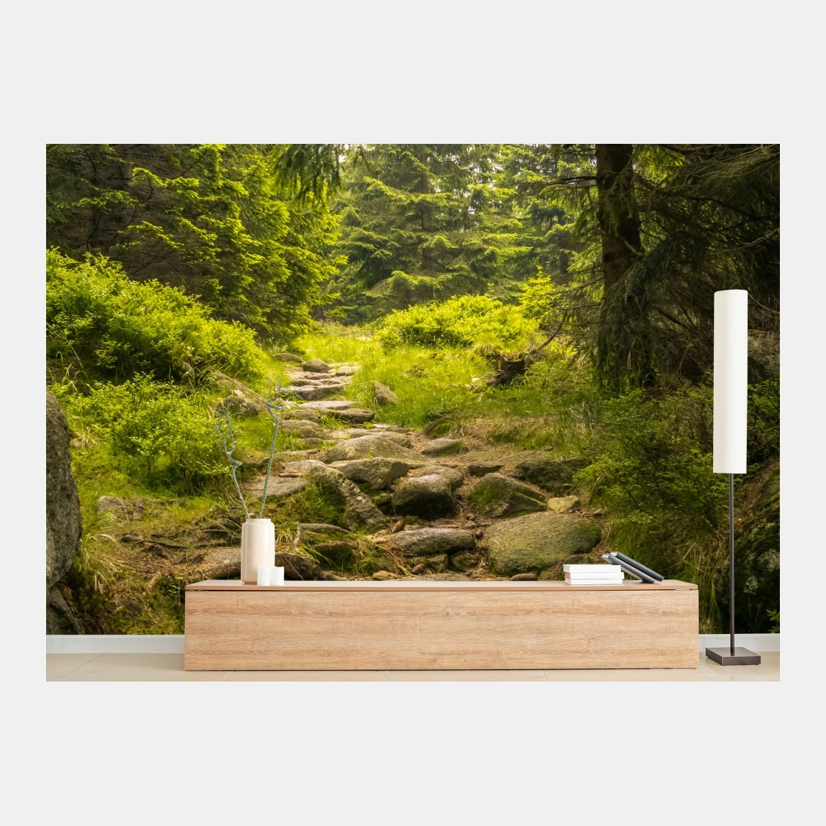 Carta da parati sentiero roccioso nel bosco • Wallissimo® Carta da parati sentiero roccioso nel bosco • Wallissimo®