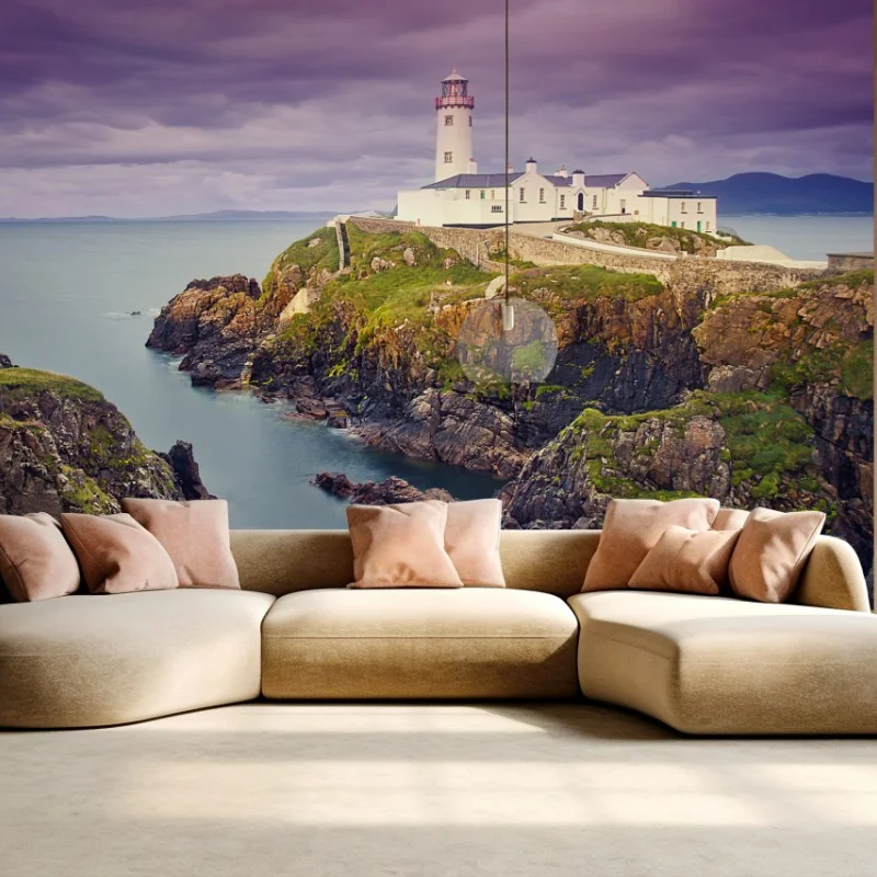 Carta da parati faro sul promontorio al crepuscolo